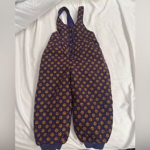 Vintage 3T Hanna Andersson Floral Purple Snow Pants/Bibs